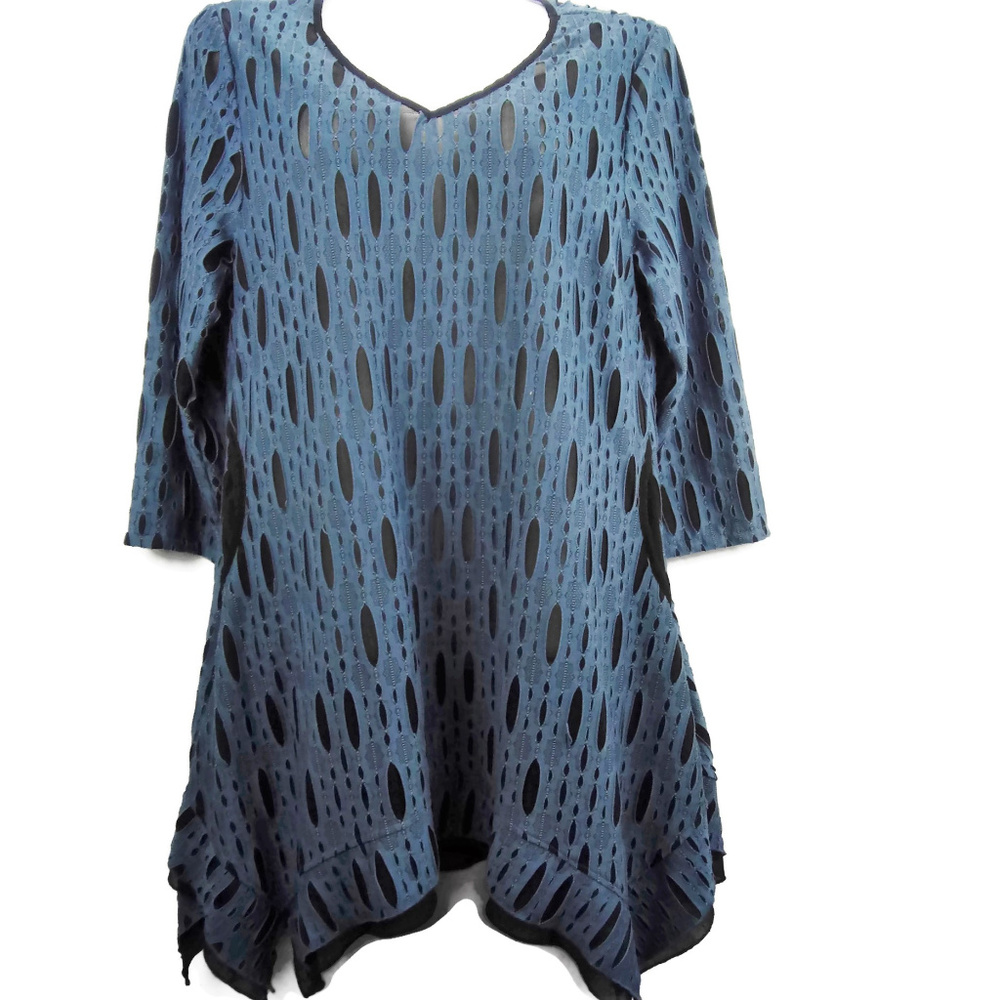 DORMAN Lagenlook V-Neck Assymetrical Hem Dress